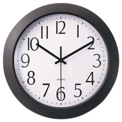 Picture of Whisper Quiet Clock, 12" Overall Diameter, Black Case, 1 AA (sold separately)UNV-10451