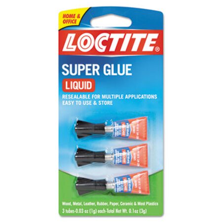 Picture of Super Glue, 0.11 oz, Dries Clear, 3/PackLOC-1710908