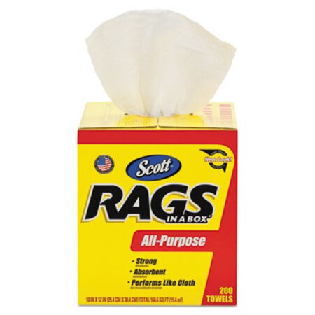 Picture of Rags in a Box, POP-UP Box, 10 x 12, White, 200/BoxKCC-75260