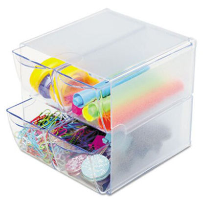 Picture of Stackable Cube Organizer, 4 Drawers, 6 x 7 1/8 x 6, ClearDEF-350301