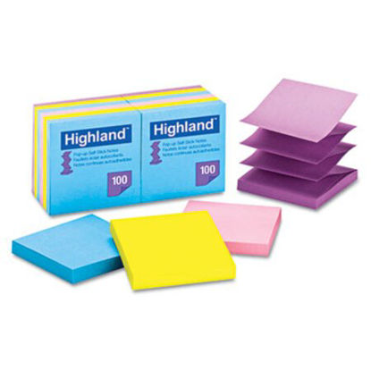 Picture of Self-Stick Pop-Up Notes, 3 x 3, Assorted Bright, 100-Sheet, 12/PackMMM-6549PUB