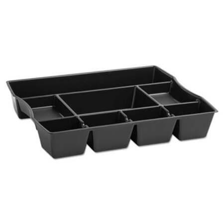 Picture of Nine-Compartment Deep Drawer Organizer, Plastic, 14 7/8 x 11 7/8 x 2 1/2, BlackRUB-21864