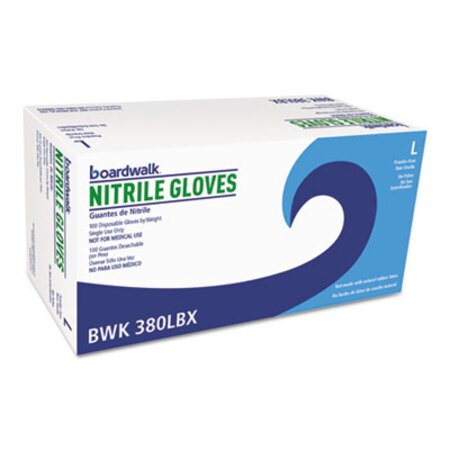 Picture of Disposable General-Purpose Nitrile Gloves, Large, Blue, 4 mil, 1000/CartonBWK-380LCT