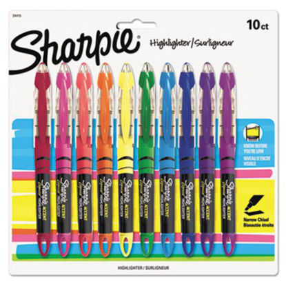 Picture of Liquid Pen Style Highlighters, Assorted Ink Colors, Chisel Tip, Assorted Barrel Colors, 10/SetSAN-24415PP