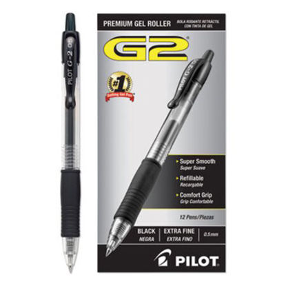 Picture of G2 Premium Gel Pen, Retractable, Extra-Fine 0.5 mm, Black Ink, Smoke Barrel, DozenPIL-31002