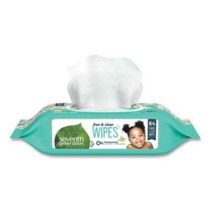 Picture of Free and Clear Baby Wipes, Unscented, White, 64/PackSEV-34208