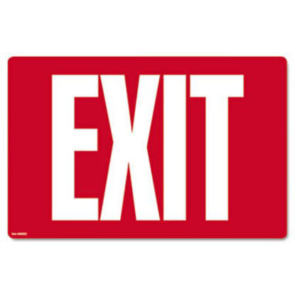Picture of Glow-in-the-Dark Safety Sign, Exit, 12 x 8, RedCOS-098052
