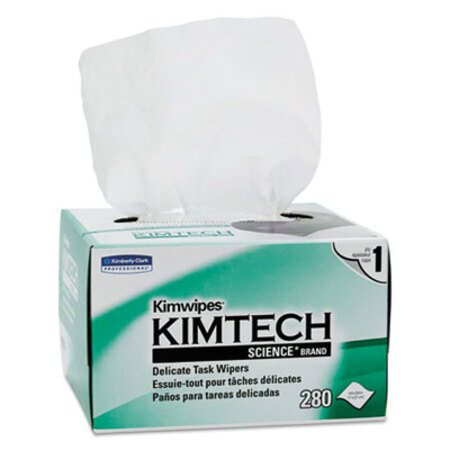 Picture of Kimwipes Delicate Task Wipers, 1-Ply, 4 2/5 x 8 2/5, 280/Box, 30 Boxes/CartonKCC-34120