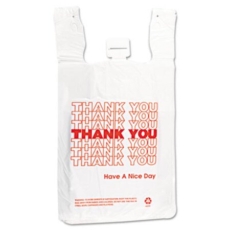 Picture of HDPE T-Shirt Bags, 14 microns, 12" x 23", White, 500/CartonIBS-THW2VAL