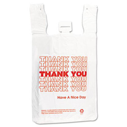 Picture of HDPE T-Shirt Bags, 14 microns, 12" x 23", White, 500/CartonIBS-THW2VAL