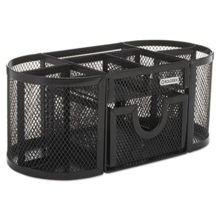Picture of Mesh Pencil Cup Organizer, Four Compartments, Steel, 9 1/3 x 4 1/2 x 4, BlackROL-1746466