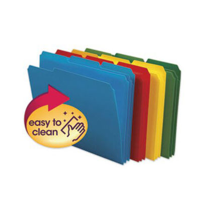 Picture of Top Tab Poly Colored File Folders, 1/3-Cut Tabs, Letter Size, Assorted, 24/BoxSMD-10500