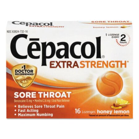 Picture of Extra Strength Sore Throat Lozenges, Honey Lemon, 16 LozengesRAC-73016
