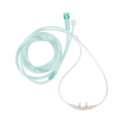 Picture of ETCO2 Nasal Sampling Cannula with O2 Delivery One Nare O2 / One Nare Sampled AirLife® Adult Curved Prong / NonFlared Tip2812F-10