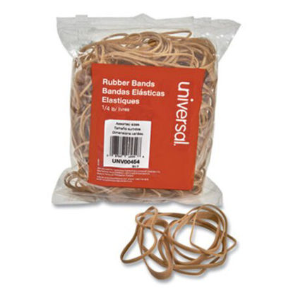 Picture of Rubber Bands, Size 54 (Assorted), Assorted Gauges, Beige, 4 oz BoxUNV-00454