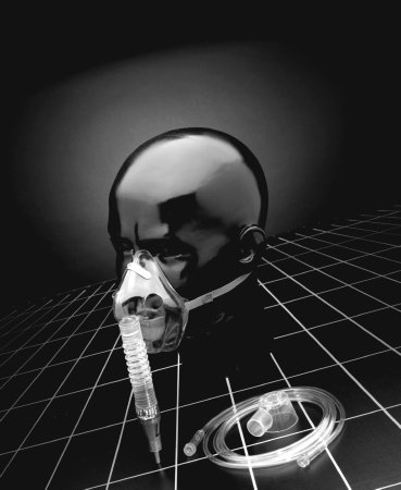 Picture of Air Entrainment Mask Percent-O2-Lock® Elongated Style Adult One Size Fits Most Adjustable Head Strap8150-7-50