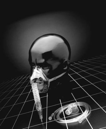 Picture of Air Entrainment Mask Percent-O2-Lock® Elongated Style Adult One Size Fits Most Adjustable Head Strap8150-7-50