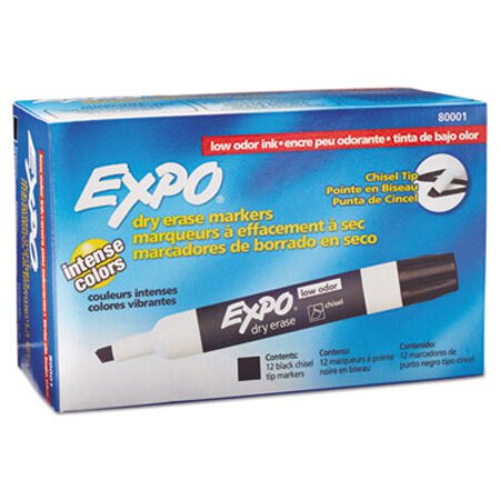 Picture of Low-Odor Dry-Erase Marker, Broad Chisel Tip, Black, DozenSAN-80001