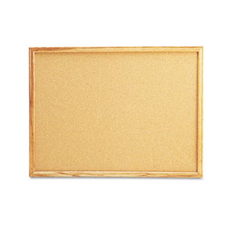 Picture of Cork Board with Oak Style Frame, 24 x 18, Natural, Oak-Finished FrameUNV-43602