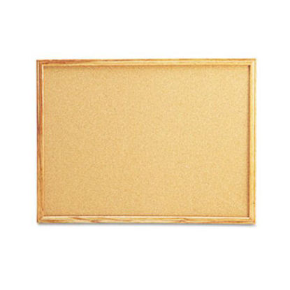 Picture of Cork Board with Oak Style Frame, 24 x 18, Natural, Oak-Finished FrameUNV-43602