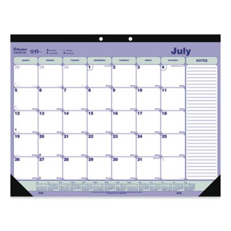 Picture of Academic Desk Pad Calendar, 21.25 x 16, White/Blue/Green, 2021-2022RED-CA181731