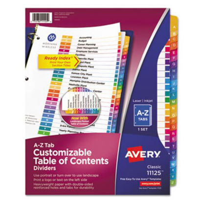 Picture of Customizable TOC Ready Index Multicolor Dividers, 26-Tab, LetterAVE-11125