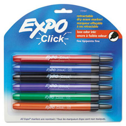 Picture of Click Dry Erase Marker, Fine Bullet Tip, Assorted Colors, 6/PackSAN-1751667