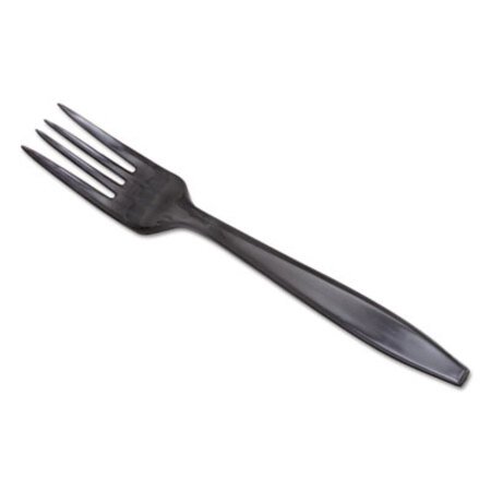 Picture of Individually Wrapped Heavyweight Utensils, Fork, Plastic, Black, 1,000/CartonDXE-PFH53C