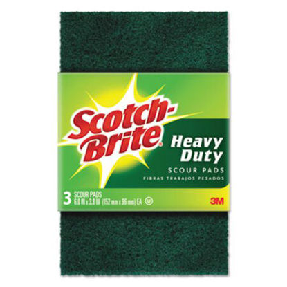 Picture of Heavy-Duty Scour Pad, 3 4/5" x 6", Green, 3/PackMMM-22310