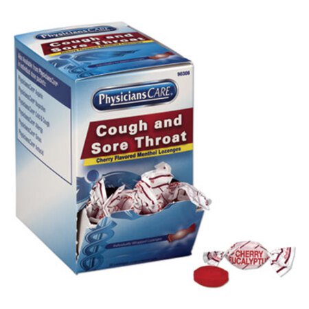 Picture of Cough and Sore Throat, Cherry Menthol Lozenges, 50 Individually Wrapped per BoxACM-90306