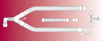 Picture of Ventilator Circuit Corrugated Tube 72 Inch Tube Dual Limb Adult Without Bag Single Patient Use1613