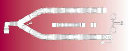 Picture of Ventilator Circuit Corrugated Tube 72 Inch Tube Dual Limb Adult Without Bag Single Patient Use1613