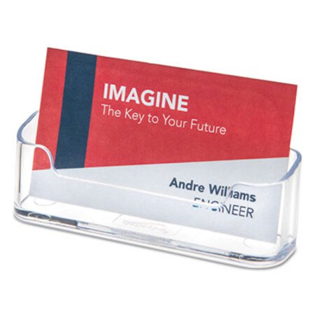 Picture of Horizontal Business Card Holder, Holds 50 Cards, 3.88 x 1.38 x 1.81, Plastic, ClearDEF-70101
