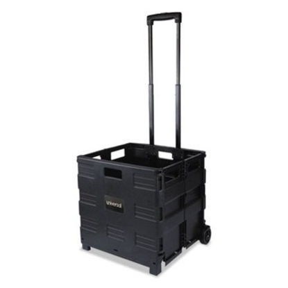 Picture of Collapsible Mobile Storage Crate, 18 1/4 x 15 x 18 1/4 to 39 3/8, BlackUNV-14110