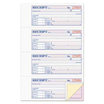 Picture of Receipt Book, 7 5/8 x 11, Three-Part Carbonless, 100 FormsABF-TC1182
