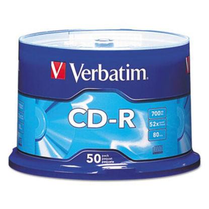 Picture of CD-R Discs, 700MB/80min, 52x, Spindle, Silver, 50/PackVER-94691