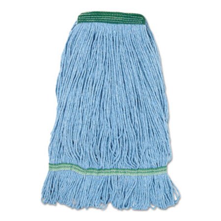 Picture of Super Loop Wet Mop Head, Cotton/Synthetic Fiber, 1" Headband, Medium Size, BlueBWK-502BLNB