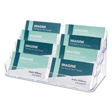 Picture of 8-Pocket Business Card Holder, Holds 400 Cards, 7.78 x 3.5 x 3.38, Plastic, ClearDEF-70801