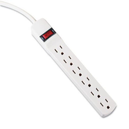 Picture of Six-Outlet Power Strip, 6 ft Cord, 1.94 x 10.19 x 1.19, IvoryIVR-73306