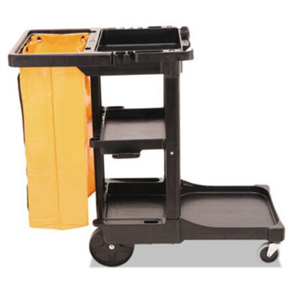Picture of Multi-Shelf Cleaning Cart, Three-Shelf, 20w x 45d x 38.25h, BlackRCP-617388BK