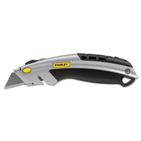 Picture of Curved Quick-Change Utility Knife, Stainless Steel Retractable Blade, 3 BladesBOS-10788