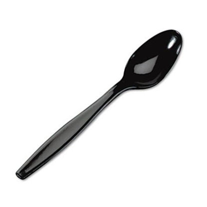 Picture of Plastic Cutlery, Heavyweight Teaspoons, Black, 1,000/CartonDXE-TH517