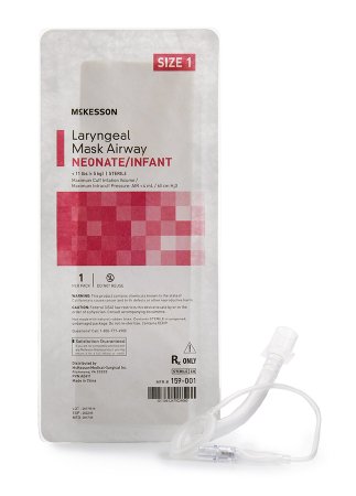 Picture of McKesson Laryngeal Mask Neonate / Infant User Size 1 Clear PVC Sterile Disposable159-001