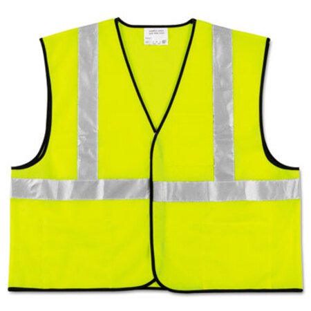 Picture of Class 2 Safety Vest, Fluorescent Lime w/Silver Stripe, Polyester, LargeCRW-VCL2SLL