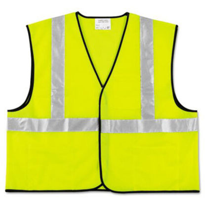 Picture of Class 2 Safety Vest, Fluorescent Lime w/Silver Stripe, Polyester, LargeCRW-VCL2SLL