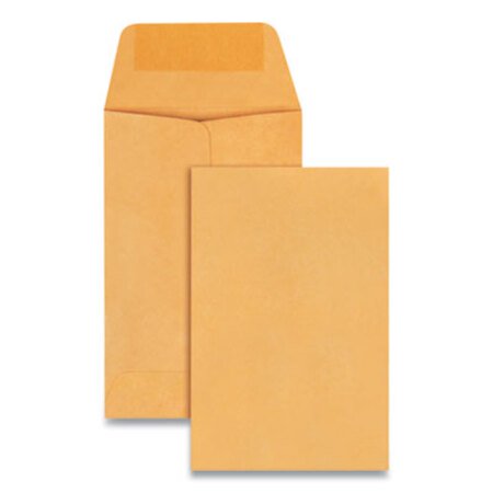 Picture of Kraft Coin and Small Parts Envelope, #1, Square Flap, Gummed Closure, 2.25 x 3.5, Brown Kraft, 500/BoxQUA-50160