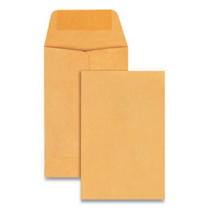 Picture of Kraft Coin and Small Parts Envelope, #1, Square Flap, Gummed Closure, 2.25 x 3.5, Brown Kraft, 500/BoxQUA-50160