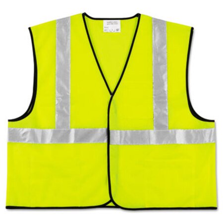 Picture of Class 2 Safety Vest, Fluorescent Lime w/Silver Stripe, Polyester, X-LargeCRW-VCL2SLXL