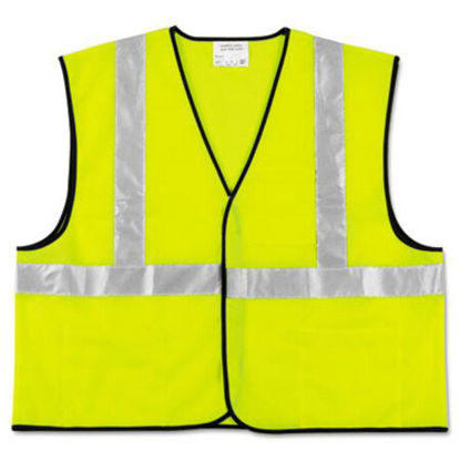 Picture of Class 2 Safety Vest, Fluorescent Lime w/Silver Stripe, Polyester, X-LargeCRW-VCL2SLXL