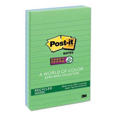 Picture of Recycled Notes in Bora Bora Colors, Lined, 4 x 6, 90-Sheet, 3/PackMMM-6603SST